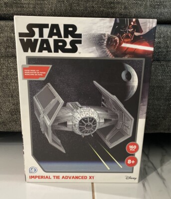 Star Wars Imperial TIE Advanced X1 4D Paper Model Kit With Stand