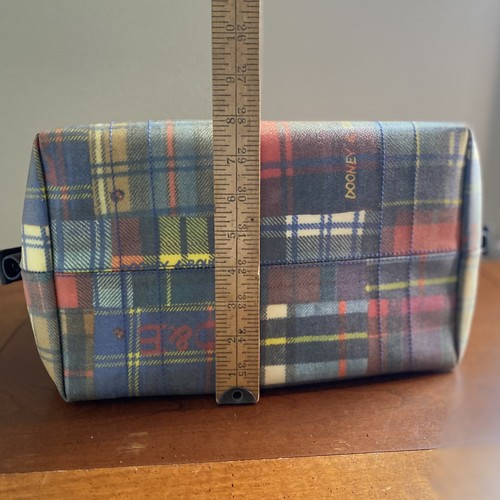 Vintage Dooney & Bourke Plaid Ladybug Print Duffle Style Handbag Purse Tote - Picture 9 of 14
