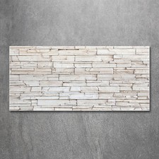 Quadro in vetro quadri da parete stampa su vetro 120x60 decorazione arte muro di pietra bianca