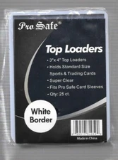 WHITE BORDER 3 X 4 TOPLOADERS 35 PT FREE SLEEVES YOU PICK THE QUANTITY FREE SHIP