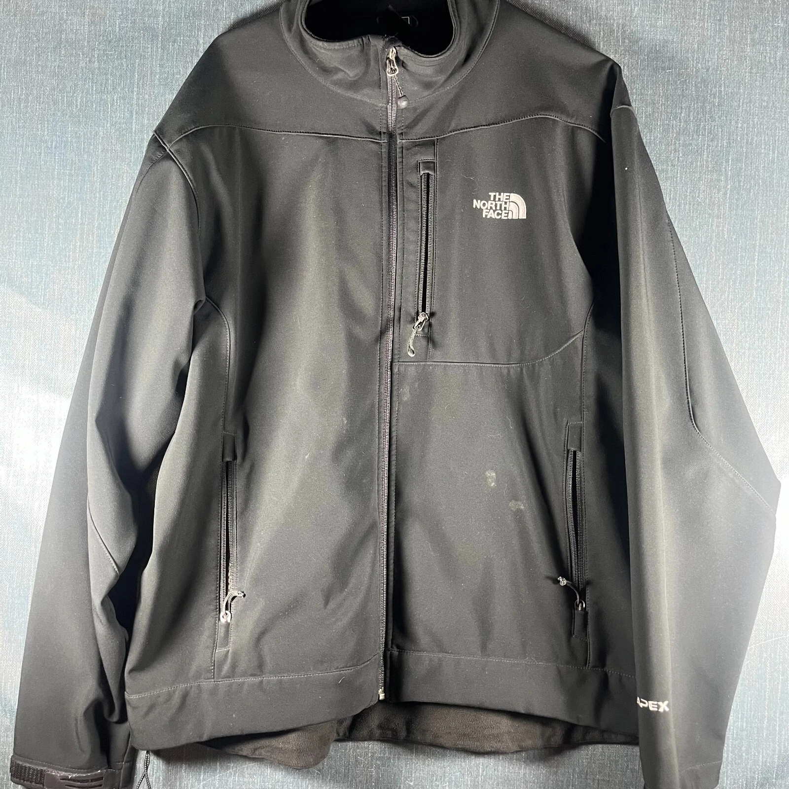 north-face apex fleece lined mock neck full zip jacket