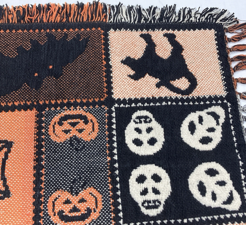 Tappeto arazzo vintage Halloween Windham Trading raccolta decorazione lancio 30"x48" - Foto 8 di 18