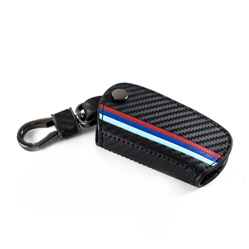 Carbon Leather Remote Start Car Key Case Cover Fob For BMW 1 2 3 4 5 6 7 Series - Imagen 4 de 6