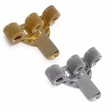 Pen Clip Holder - Treble Triple Pocket Gold and Silver Pack of 2