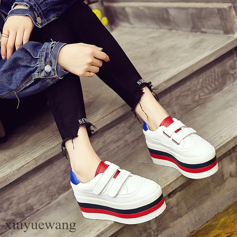 Womens Striped Platform Shoes Sports Fashion Athletic Sneakers Trainers Pull Ons Womens Striped Platform Shoes Sports Fashion Athletic Sneakers Trainers Pull Ons