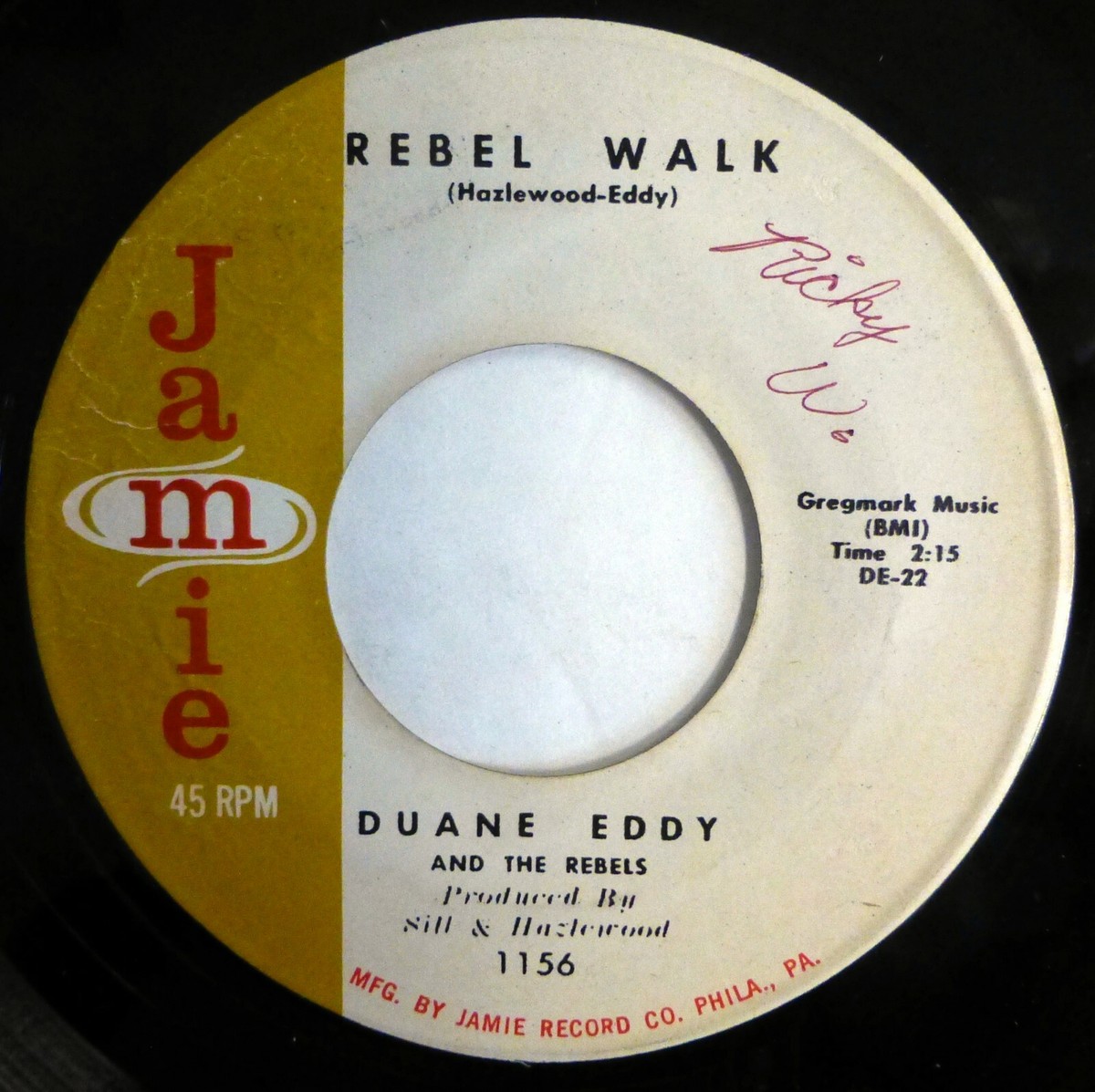 DUANE EDDY 45 Because They're Young/Rebel Walk JAMIE rock