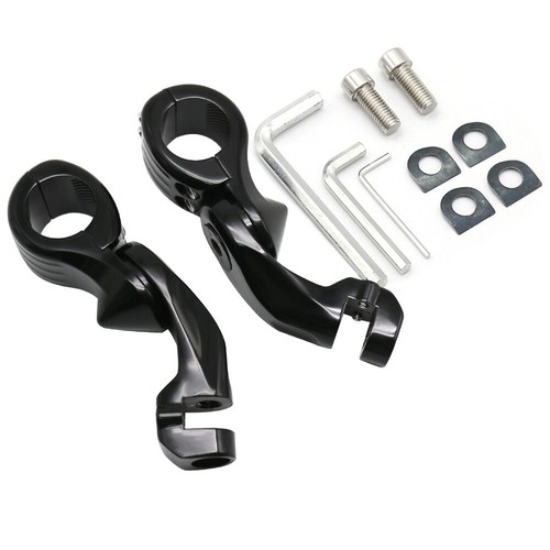For Harley Motorcycles Extend Long Angled Highway Foot Pegs Mount Clamp Brackets - Bild 5 von 5