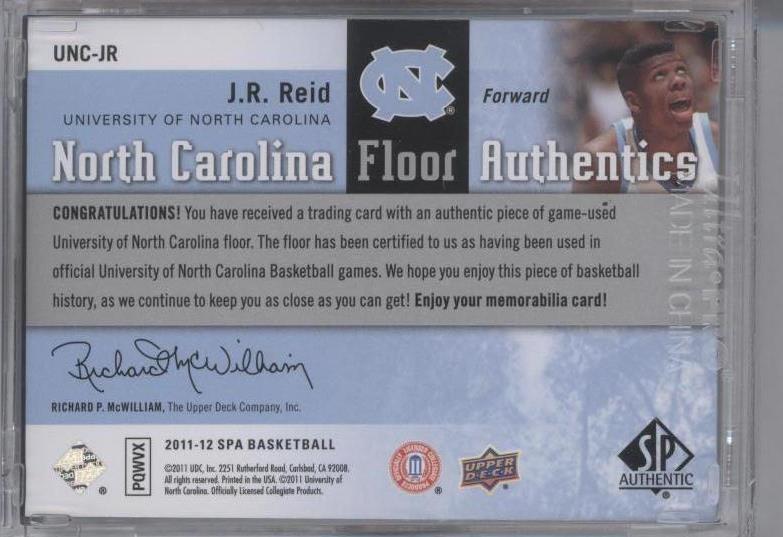 2011-12 SP Authentic - J.R. Reid #UNC-JR
