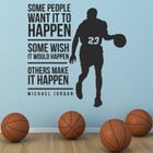 Make It Happen Basketball Michael Jordan Quote Wall Sticker WS-70337