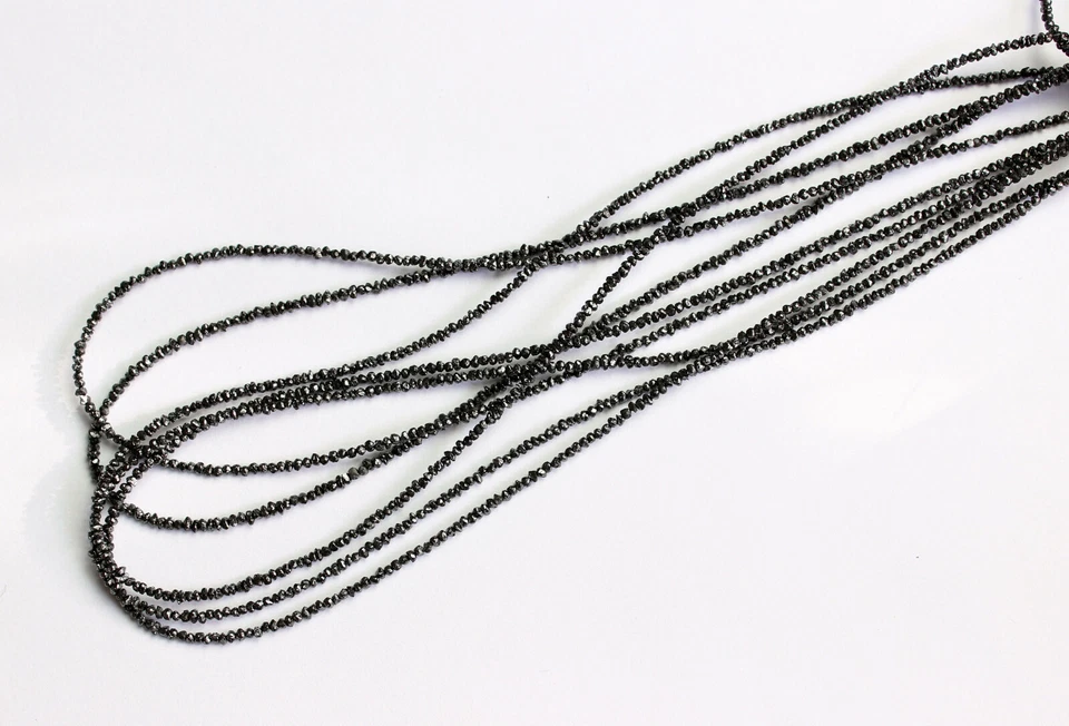 Collar De Diamante Negro En Bruto De Verdadera Naturaleza De Alta Calidad 45 Cm - Imagen 1 de 2