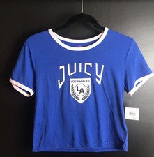 NEW Girls JUICY COUTURE LA Crest Logo Tee T-Shirt Blue Pink Black Kids Sz 10 NWT