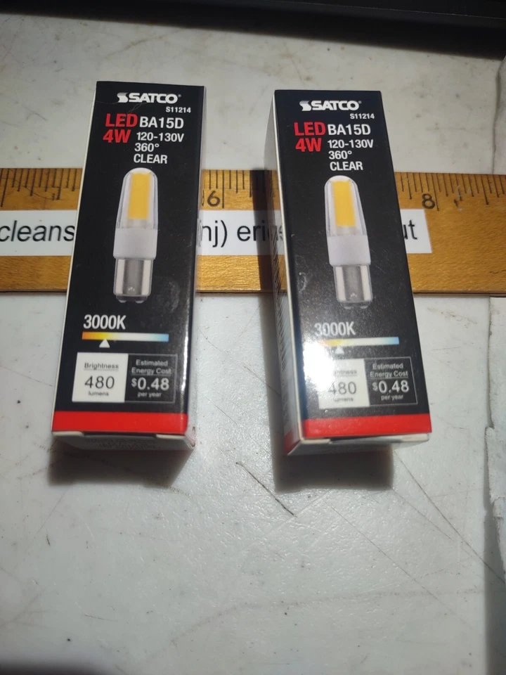 SATCO S11214 4W 120-130V T4 CLEAR BA15D BAYONET DC BASE LED BULB Quan 2 - Image 3 of 4