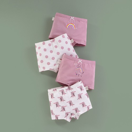 4PCS Little Girls' Boxer Brief Underwear Toddler Baby Print Cotton Panties 2-13Y - Picture 28 of 43
