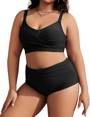 BSLVWG Set bikini da donna taglie forti Push Up Cross Bikini