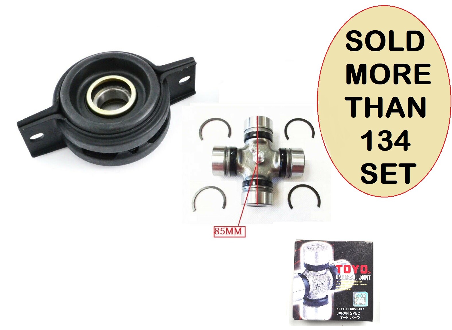 CENTRE PROP SHAFT BEARING & 85MM REAR UJ KIT for MITSUBISHI L200 K74