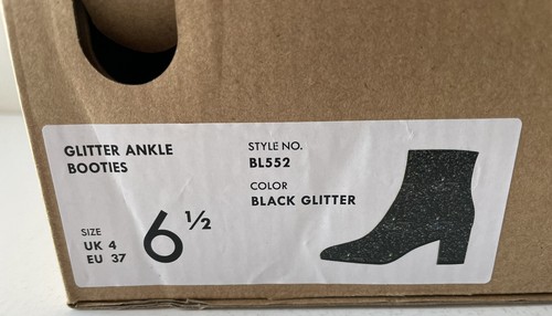 J Crew Black Glitter Ankle Boots Size 6.5 New in Box $198 - Picture 8 of 9