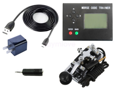 Morse Code Trainer Shortwave Radio Telegraph CW Key Learning Radio + K4 key