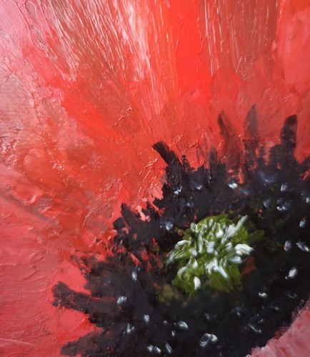 Poppy Original oil painting Impasto Red poppy Floral art Wall art Best gift mom - Picture 6 of 7