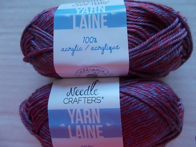 Mystique 115 yds ea lot of 2 Needle Crafters variegated acrylic yarn