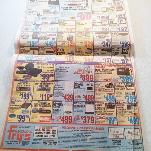 Vintage 1999 Fry's Electronics Mailer PC Computers iMac Games Cameras Movies - Foto 4 di 4