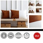 New ListingElegant Removable Faux Leather Pillow Covers, Set of 2 - Perfect for Home Decor