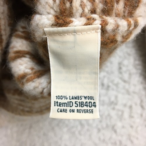 LL Bean Sweater Small Adult Petite Beige Fair Isle Lambswool Pullover Womens PS - Picture 4 of 8
