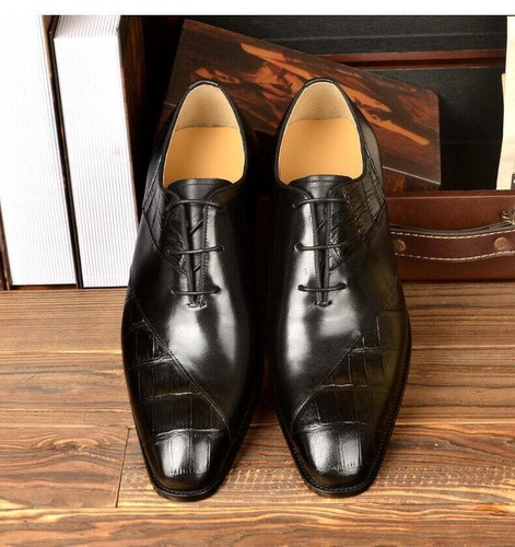 Men's Fashion Black Formal Dress Party Business Shoes Genuine Leather Oxfords - Bild 5 von 24