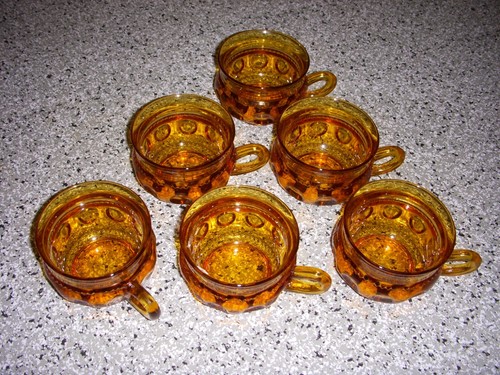 Vintage Colony/Indiana Glass Company Amber 12-Piece Snack Set, Plate & Cup - Picture 1 of 8