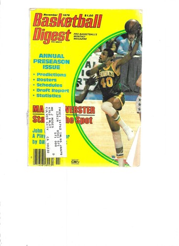 BASKETBALL DIGEST NOV. 1978 MARVIN WEBSTER COVER - PROGNOSEN, KÄDER, STATISTIKEN, ETC. - Bild 1 von 3