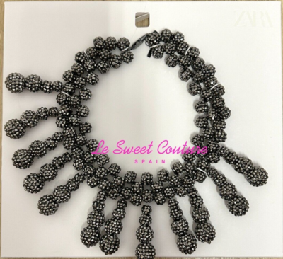 ZARA WOMAN NWT FW24 SPARKLY BALL NECKLACE SILVER 4548/007 | eBay
