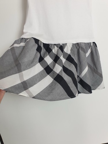 Burberry Kids Dress Sleeveless Cotton White/Gray Size 6Y 114Cm Nova Check - Picture 3 of 10