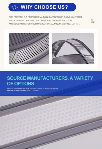 Aluminum Plastic Coil Double Folded Edge Trim Cap w/ Hole Making Channel Letter - Picture 9 of 12