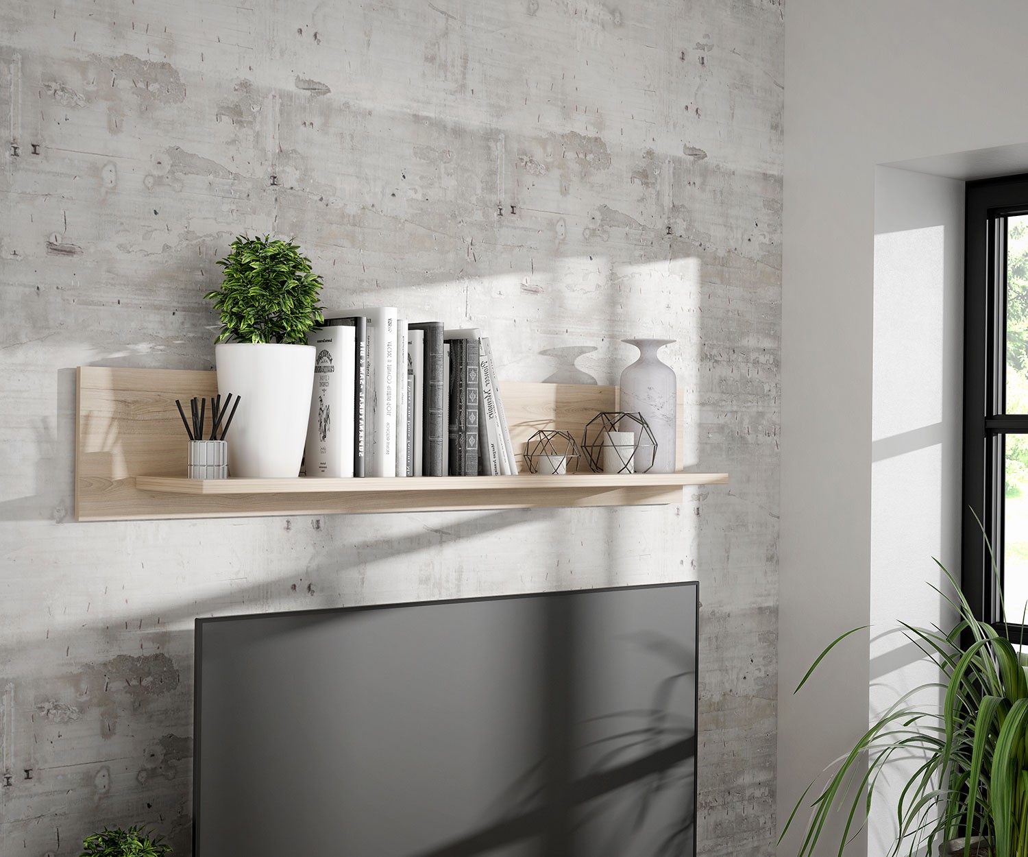 Wandregal Wandboard Regal 140cm Zwetschge Comano Modern