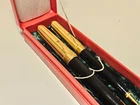 VINTAGE RARE USSR SET OF FOUNTAIN PEN AND PENCIL"UNION" MOSCOW KREMLIN WITH RUBY