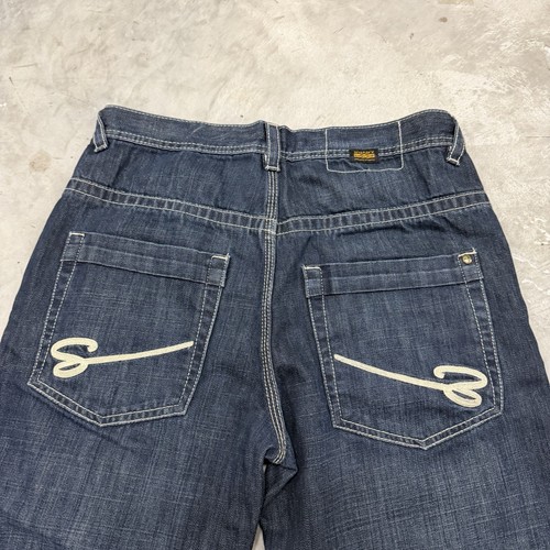 Pantalones de mezclilla Shady LTD para hombre 32x30 holgados Y2K ropa de calle hip hop años 90 bordados T643 - Imagen 8 de 9