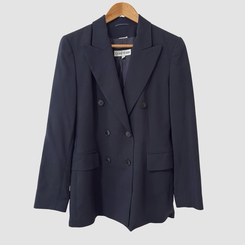 Cerruti 1881 Marine Zweireiher Schurwolle Blazer Größe 8