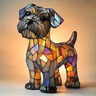 Schnauzer Lamp Dog Series Art Night Light Resin Led Desk Light Decor