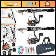 Telescopic Fishing Rod and Reel Combo, Collapsible Travel Pole, Carbon Fiber, 12