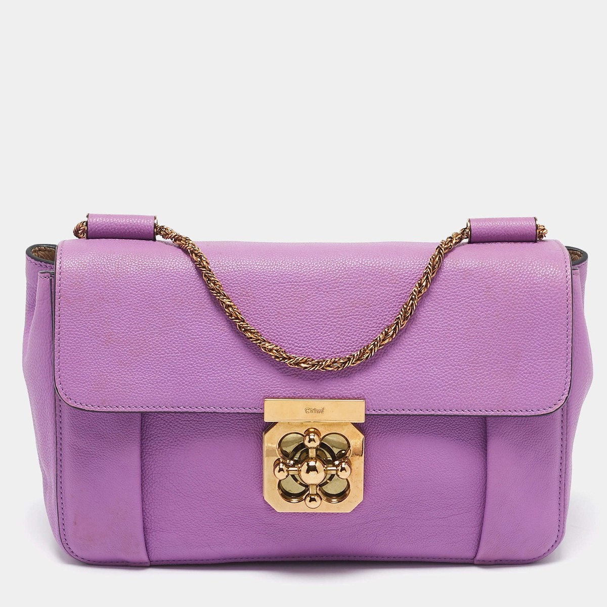 Chloe Purple Leather Medium Elsie Chain Shoulder Bag | eBay