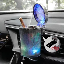 Car LED Light Up Ashtray Colorful Smokeless Ash Cigarette Cylinder Holder Cup