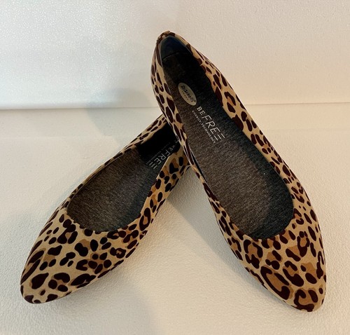 Dr. Scholls Damen-Ballerinas Leopard flache Gepard bequeme Schuhe Größe 9,5 M