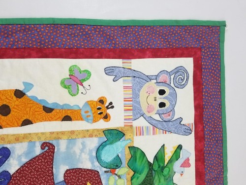 Vintage Handmade Noah & Friend Applique Quilt Tapestry 81 x77cm - Picture 4 of 13