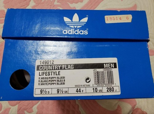 Deadstock Adidas Country Flag Puerto Rico R.White vente Poppy Bluebi 149012 Men Us10