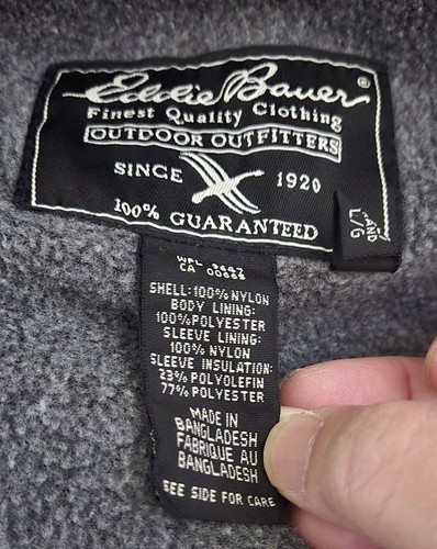 Chaqueta Bomber Polartec De Colección Eddie Bauer Para Hombre Talla L Alta Verde Forrada de Vellón  - Imagen 8 de 19