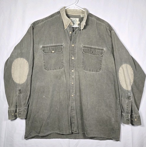 Thrashed Vintage Shelter Island Outfitters Mens Button Down Shirt  Gray XL - Picture 1 of 20