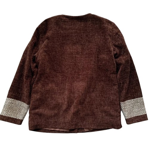 Chaqueta Boyne Valley Weavers Chenille Tejida Espiga Abotonada Marrón Talla M - Imagen 2 de 6