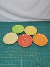 Lot Of 5 Fiesta Saucer Plates 6" Lead Free Homer Laughlin China CO. USA 