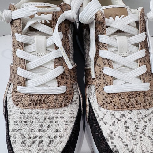 Michael Kors Monique MK Monogram Damen Sneaker weiß/braun BRANDNEU ohne Karton - Bild 2 von 8