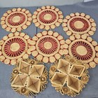 Vintage Raffia Straw Rattan Wicker Trivet Hot Pads Place Mat Boho Decor Lot Of 8