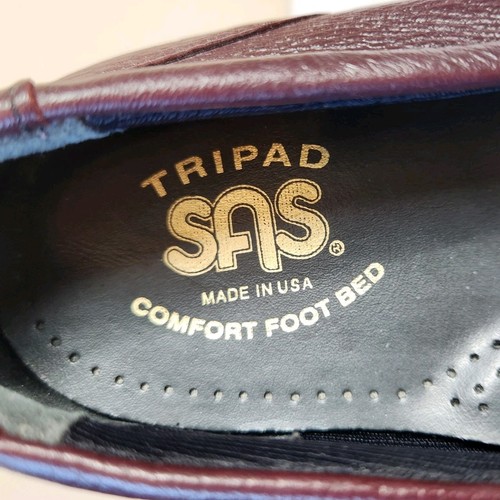 SAS Womens Tripad Comfort Shoes Antique Wine Leather Slip-On Loafers Size 8.5 M - Imagen 13 de 18